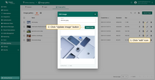 To update the image, click the "Update image" button in the image editing window;
