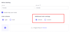 Set SENTIENT ANALYTICS analytics additional color settings