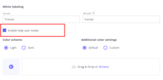 SENTIENT ANALYTICS analytics сheck box for help user mode