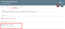 SENTIENT ANALYTICS widget data refresh settings