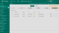 Switching to the "Alarms" tab will display all active alarms in the system, organized by the originating device, and their respective alarm types and severities.