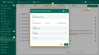 Specify the notification recipients.