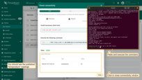Open the <b>Terminal</b> and paste the copied command. This command will send a POST request to the SENTIENT server with the {"temperature":25} data. Execute this command. After successful execution, the "temperature" reading will be published. Then, close the connectivity window.