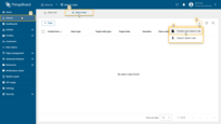 Go to the <b>Alarm rules</b> page under <b>Alarms</b>.<br>Click the "<b>+</b>" button in the top-right corner. Select <b>Create new alarm rule</b> from the dropdown menu.