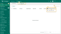 Go to the <b>Alarm rules</b> page under <b>Alarms</b>.<br>Click the "<b>+</b>" button in the top-right corner. Select <b>Create new alarm rule</b> from the dropdown menu.