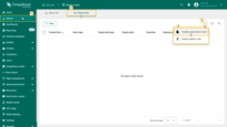 - Navigate to <b>Alarms</b> page ⇾ <b>Alarm rules</b> tab.<br>- Click the "<b>+</b>" button in the top-right corner and select <b>Create new alarm rule</b> from the dropdown menu.