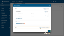 SENTIENT supports three types of conditions:<br>- <b>Simple.</b> Triggers immediately when the expression becomes true. <br>- <b>Duration.</b> The condition must stay true continuously for a defined time period.<br>- <b>Repeating.</b> Triggers only after the condition occurs a specified number of times.
