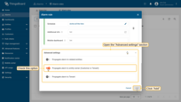 <b>Propagate alarm to the owner (Customer / Tenant)</b>.<br>Makes the alarm visible to the direct owner of the originator — either a Customer or the Tenant.