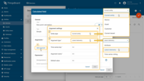 Click the Add argument button (1) and fill in the required fields:<br>Defines the data source (2) that will be used in calculations.<br>Choose the desired argument type (3).