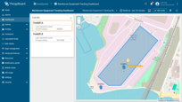 When you move the forklift markers outside of or back into the perimeter of Warehouse Building A, the Forklifts widget is updated automatically:<br>- the presence status is updated,<br>- transition events are generated when boundary crossings occur.