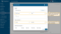 Apply the calculated field to the forklift device profile so it runs for all devices using it.<br>Entity coordinates: latitude, longitude