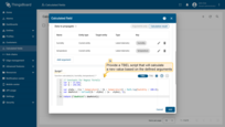 Provide a TBEL script that will calculate a new value based on the defined arguments.