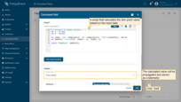 This scenario calculates the dew point value from the specified input data. The value is propagated and stored as telemetry on the parent asset under the dewPoint key.<br>Click Add to save the calculated field.