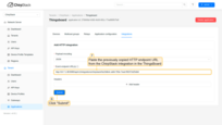 Fill in the field with the "HTTP endpoint URL" previously copied from the ChirpStack integration in the SENTIENT. Then, click "Submit" button;