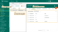 The created device and its data can be found on the "Devices" page in the "Entities" section. On the "Attributes" tab, you will find the attributes sent by the device to SENTIENT.