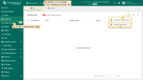Go to the "<b>Dashboard</b>" page of your "<b>SENTIENT</b>" instance. will be redirected to the "<b>All</b>" device group. Click on the "<b>plus</b>" icon in the top right corner of the table and then select "<b>Import dashboard</b>" from drop-down menu;