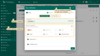 <b>Specify recipients</b> and <b>at least one delivery method</b>.<br><i>In this example, we'll select the Web delivery method.</i>