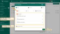 <b>Optionally</b>:<br> - <b>Attach a report</b> (available only for <b>Email</b> and <b>Slack</b> delivery methods).<br> - <b>Schedule the notification</b> for a later time.<br> Click "<b>Next</b>".