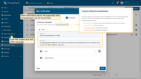 At this step, <b>configure the subject and message content</b> for each selected delivery method.
