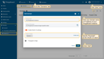 Navigate to the "Domains" tab, and click "plus" icon. Enter your domain name or IP address of your SENTIENT instance. Specify "Keycloak" as the OAuth 2.0 client. Click "Add" again to confirm the addition of the domain;