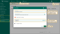 Navigate to the "Domains" tab, and click "plus" icon. Enter your domain name or IP address of your SENTIENT instance. Specify "Keycloak" as the OAuth 2.0 client. Click "Add" again to confirm the addition of the domain;