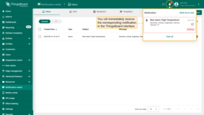 You should immediately see a notification in the SENTIENT Web UI.