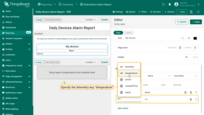 - Specify the telemetry key "<b>temperature</b>" when configuring a new table column.