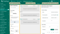 The <b>Report Builder</b> allows you to add and configure components that define the structure and visual layout of your report. Components are added by dragging them from the components library into the content area.