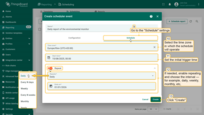 Set up the schedule for generating and sending the report.