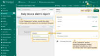 - In the "<b>Datasource</b>" section, specify the entity whose data will be passed to the subreport template.<br> - In the "<b>Subreport</b>" section, select the pre-created subreport template you want to include.<br> - Save changes.