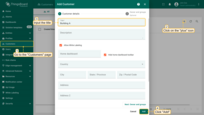 Navigate to the "Customers" page and click on the "+" sign (Add customer) at the top right of the screen. Input the title "Building A" and click "Add".