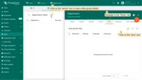 Click on the "pencil" icon to open entity group details. Navigate to the "Roles" tab and click on the "plus" icon at the right top of the opened menu.