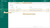 Select "Customer Users" on the "Groups" tab on the "Users" page of the user Jane.