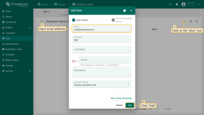 Click "+" at the top right of the screen to add new user. Input email address, for example, we will use bob@sentient.invenia.in, then click "Add".