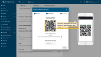 Scan the displayed QR code with your verification app (4).