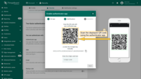 Scan the displayed QR code with your verification app (4).