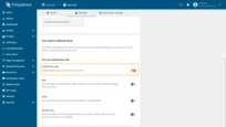 2FA via Authentication app is enabled.