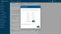 Download or print the generated backup codes (2) and store them securely. Click "Done" (3).