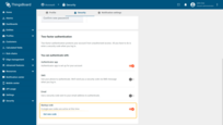 2FA via backup codes is enabled.
