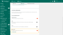 2FA via backup codes is enabled.