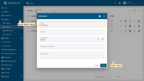 In the asset creation form, fill in the required fields: <b>Name</b> – a unique name for the asset; <b>Asset profile</b> – by default, the profile is set to "<b>default</b>", but you can choose a different profile if needed. Click "<b>Add</b>".
