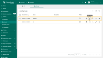 Locate the desired asset group in the list, and click the "<b>Make public</b>" icon next to it.