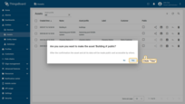 Confirm your action in the popup dialog.
