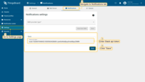 Login to your SENTIENT UI as a system administrator. Navigate to "Settings" page, "Notification" tab. In "Slack settings" window paste copied Slack API token to "Slack api token" row and click "Save".