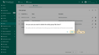 Confirm the deletion in the dialog prompt.