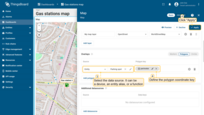Select the entity that will be represented as a polygon. This can be a device, entity alias, or function. Define the key with the coordinates of the polygon. SENTIENT will use the "perimeter" key by default to read the polygon coordinates from the entity's attributes. If you use a different key, update it accordingly. Click "Apply".