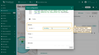Go to the "Behavior" section and click the "On click" action field to define the action instead of the default "Do nothing".