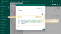 Configure the label displayed above the circle. By default, the label shows the name of the entity linked to that circle. You can manually edit the label text or use a label function to display dynamic information.