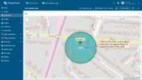 To resize the circle, click on it, and a radius edi point will appear. Drag it to adjust the size of the circle.