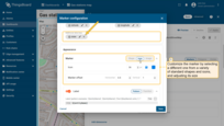Customize the marker by selecting a different one from a variety of standard shapes and icons, and adjusting its size.